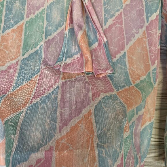 Vintage Devon Bubblegum Pastel Goth Tie Neck Blouse M - Picture 4 of 7